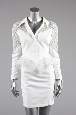 Lot 174 - A Thierry Mugler white cotton pique and...