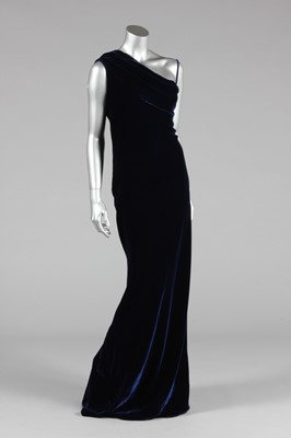 Lot 185 - An Alexander McQueen sapphire blue velvet...