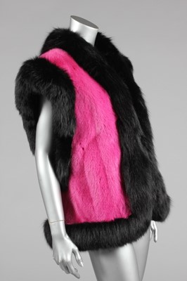Lot 199 - A fine Revillon shocking pink mink and black...