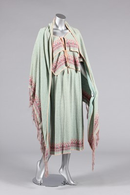 Lot 242 - A Bill Gibb pale green knitted ensemble,...