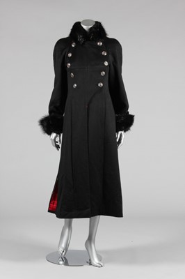 Lot 224 - A Chanel black cashmere and fur-trimmed...