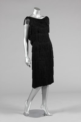 Lot 271 - A Ceil Chapman black multi-fringed dress,...