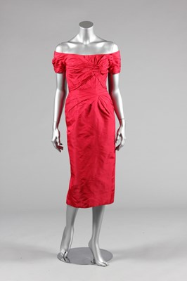 Lot 272 - A Ceil Chapman raspberry-pink taffeta cocktail...