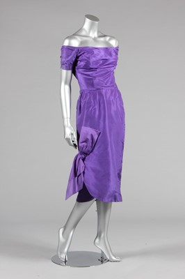 Lot 273 - A Ceil Chapman violet taffeta cocktail dress,...