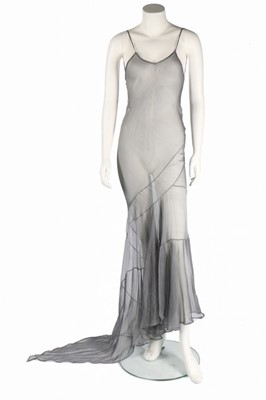Lot 289 - A John Galliano bias-cut silver silk...