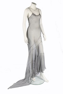 Lot 289 - A John Galliano bias-cut silver silk...