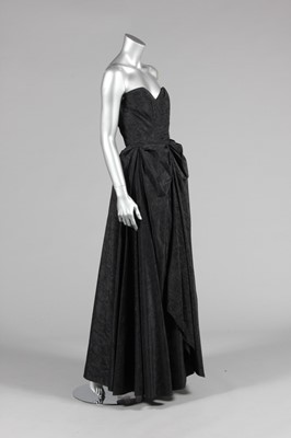 Lot 298 - A stylish Ceil Chapman black moire evening...