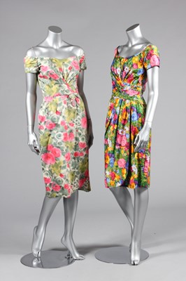 Lot 302 - Two Ceil Chapman floral printed cotton dresses,...