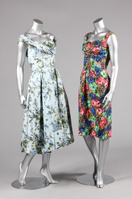 Lot 303 - Two Ceil Chapman floral printed cotton dresses,...