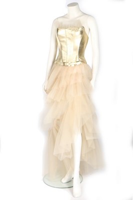 Lot 257 - A Thierry Mugler gold-coloured leather corset...