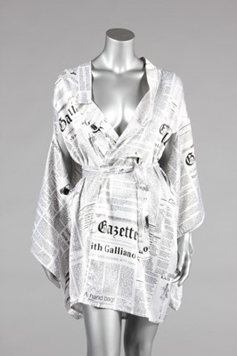 Lot 366 - A John Galliano printed satin kimono jacket,...