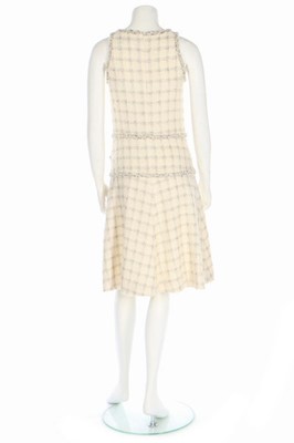 Lot 44 - A Chanel ivory tweed shift dress, 2000s,...