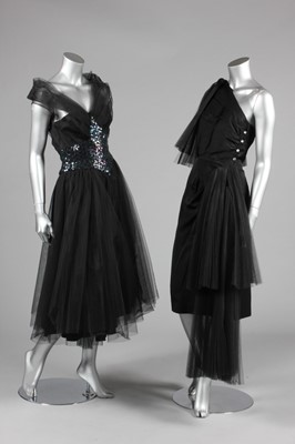 Lot 325 - A Morton Bregman black taffeta and tulle...