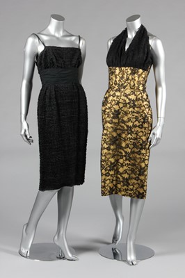 Lot 333 - Four black or gold cocktail dresses, late...