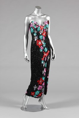 Lot 353 - A Bob Mackie black beaded sheath, 1980s,...