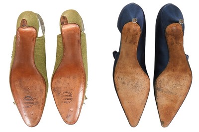 Lot 111 - Two pairs of Dior shoes, early-mid 1960s, both...