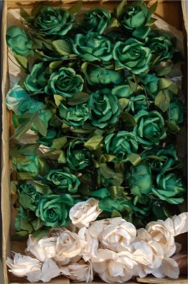 Lot 388 - Three boxes of silk flowers comprising: one of...