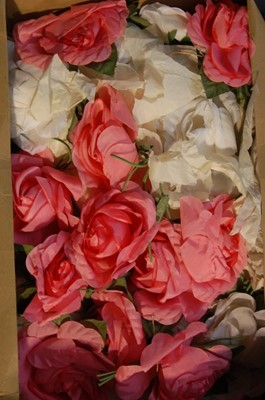 Lot 394 - Four boxes of silk flowers comprising: one of...