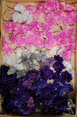 Lot 398 - Four boxes of silk flowers comprising: one of...