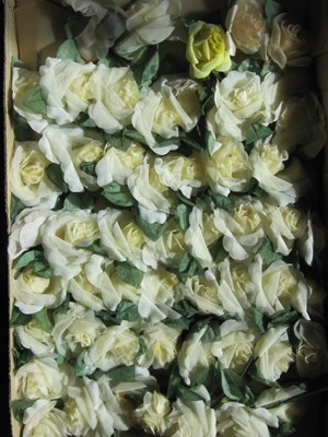 Lot 402 - Four boxes of bridal silk flowers, comprising:...