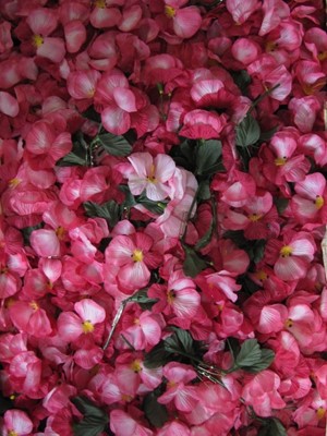 Lot 405 - Four boxes of silk flowers, comprising: one of...