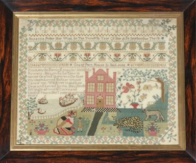 Lot 548 - A fine embroidered sampler of 'Grand Pont...