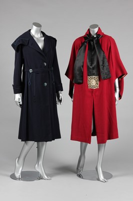 Lot 424 - A navy wool over-coat circa 1918, un-lined...