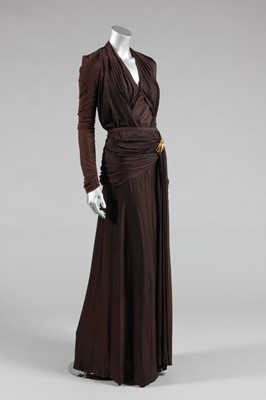 Lot 431 - An interesting draped brown jersey evening...