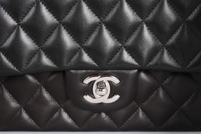 Lot 1 - A Chanel quilted lambskin leather classic flap...