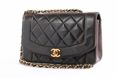 Lot 3 - A Chanel quilted brown lambskin leather 'Diana'...