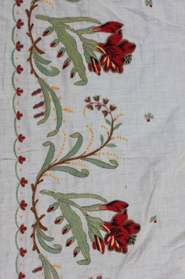 Lot 481 - An Ottoman embroidered lawn shawl, circa 1900,...