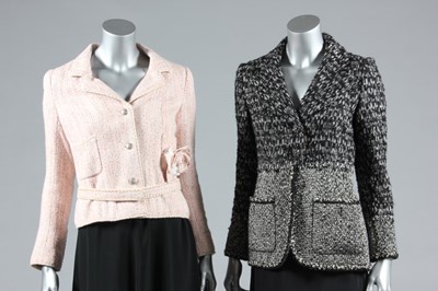 Lot 441 - Two Chanel jackets, one of pink and cream wool,...