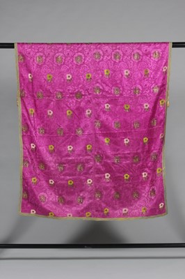 Lot 533 - A panel of brocaded purple damask satin for...