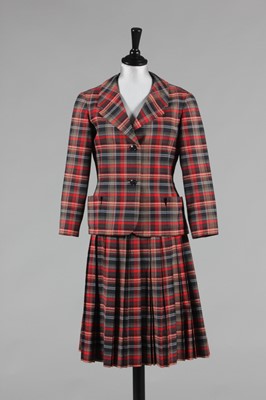 Lot 85 - A Nina Ricci tartan wool suit, circa 1950,...