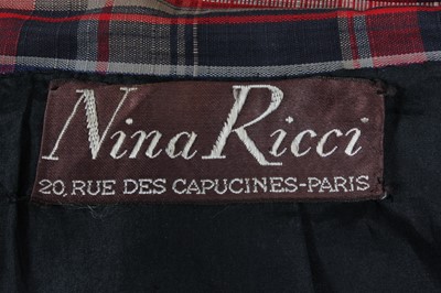 Lot 85 - A Nina Ricci tartan wool suit, circa 1950,...