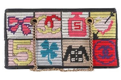 Lot 6 - A Chanel 'Precious Symbols' needlepoint bag,...