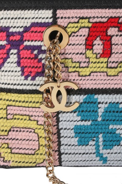 Chanel Multicolor Knit Needlepoint Precious Symbols Patchwork