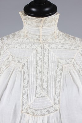 Lot 1 - A lawn and Valenciennes summer gown, circa...