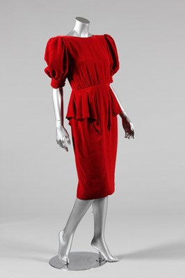 Lot 13 - A Thierry Mugler wine velvet cocktail dress,...