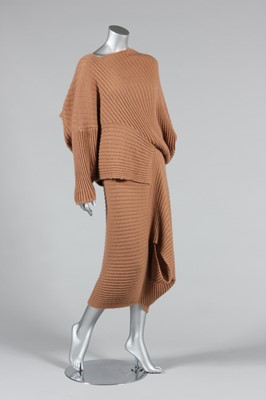 Lot 38 - An Issey Miyake camel ribbed wool ensemble,...