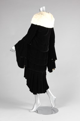 Lot 44 - An R. Altmann & Co black velvet opera coat,...