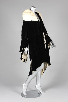 Lot 44 - An R. Altmann & Co black velvet opera coat,...