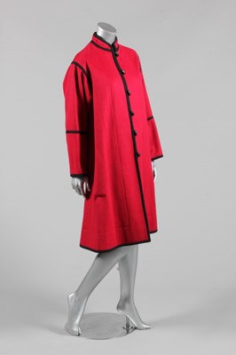 Lot 64 - An Yves Saint Laurent burgundy wool coat,...
