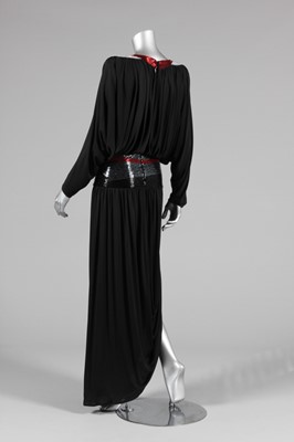 Lot 74 - A Yuki black jersey evening gown, probably...