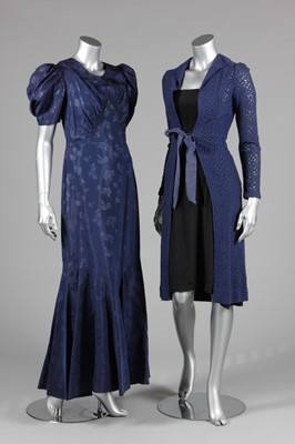 Lot 76 - A group of clothing, comprising 1930s blue...