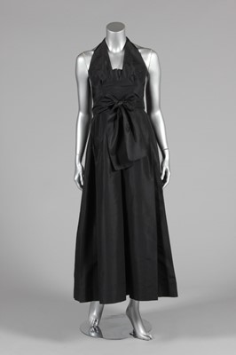 Lot 85 - A Pauline Trigere black taffeta evening gown,...