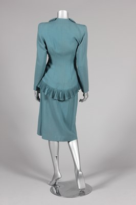 Lot 94 - A Lilli Ann teal blue moss crepe suit, mid...