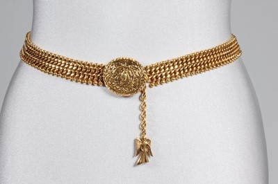 Lot 102 - A Chanel gilt chain belt, 1980s, signed to...