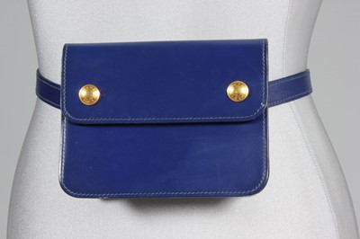 Lot 103 - An Hermès royal blue leather pochette,...
