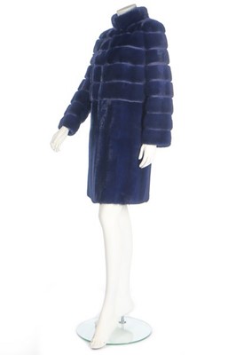 Lot 70 - A Fendi deep-blue mink fur coat, 2014,...